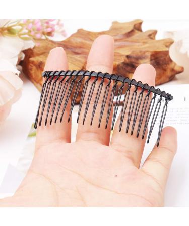 6-Piece Metal Hair Comb Clips - Bridal Wedding Veil Accessory for Women and Girls in Black - Buy Online on GoSupps.com