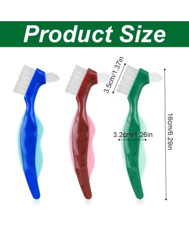 3-Piece Prosthetic Toothbrush Set | Double-Headed Denture Cleaner | Oral Care for Prostheses - Select Your Color - Buy Online on GoSupps.com
