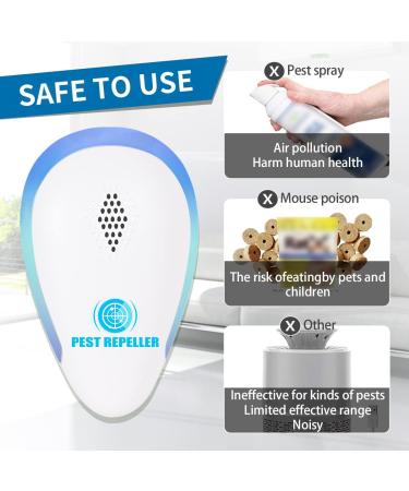 Avantaway Ultrasonic Pest Repeller 6 Pack - Indoor Pest Control for Mosquito, Mouse, Cockroach, Bug - Electronic Plug-in Insect Repellent for Home, Garage, Warehouse, Office, Hotel (Light Blue) - Buy Online on GoSupps.com