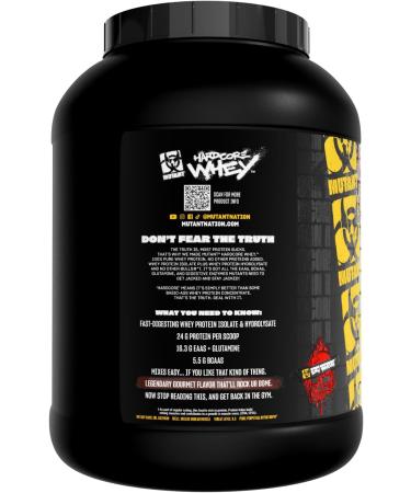 Mutant Hardcore WHEY | 100% Pure Whey Protein | 24g Protein Fast-digesting whey Protein Isolate Plus whey Protein hydrolysate | 68 Servings | 5 LB | Chocolate - Buy Online on GoSupps.com