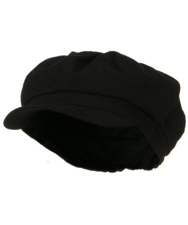 e4Hats.com Cotton Elastic Big Size Newsboy Cap XX-Large-3X-Large Black