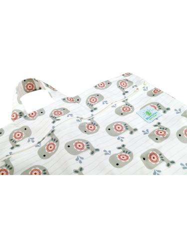 Flower hanging diaper bag XL with zipper (Cozy Whale)