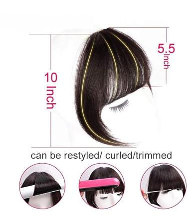 Bangs Bangs Hair for Women Bangs Hair Clip Extension Brazilian Human Hair Blunt Bangs Clip In Thick Natural Hair Extension Non-Remy Clip-In Neat Bang Hairpieces for Women Curved Bangs for Daily Wear 1B Black 12g T - Buy Online on GoSupps.com