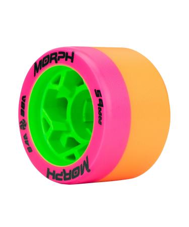 Reckless Radar Wheels - Morph - 4 Pack of 38mm x 59mm Dual-Hardness Roller Skate Wheels Magenta/Orange