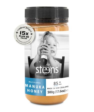 Steens Miel de Manuka - MGO 85+ - 100% certifi Miel de Manuka multifloral cru pur - Mis en pot et scell en Nouvelle-Z lande - Manuka Honey 500 g 500 ml (Lot de 1)