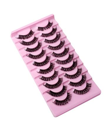 10 Pairs D Curl Mink False Eyelashes | Wispy Fluffy Volume Russian Lashes | 3D Effect | Cat Eye Extension Look | A-16mm - Buy Online on GoSupps.com