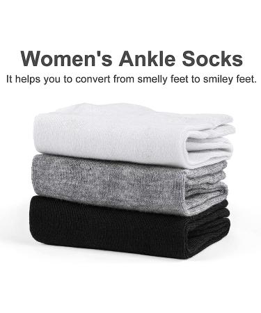 CHARMKING 8 Pairs Women's Non Slip Ankle Socks - Cotton No Show Low Cut Casual Socks (Black/White/Grey) - Buy Online on GoSupps.com