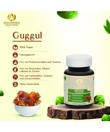 Maharishi Ayurveda Guggul 400mg - Non-GMO Ayurvedic Supplements | 60 Tablets Pack | Laboratory Tested Natural Health Benefits - Buy Online on GoSupps.com