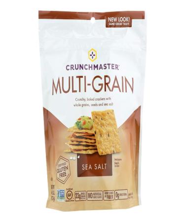 Crunchmaster Multi-Grain Crackers Gluten Free Non GMO, Sea Salt, 4.5 oz (1 Pack)- The Perfect Healthy Snack Cracker Sea Salt 4.5-Ounce