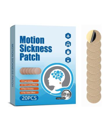 KUNHAOH Motion Sickness Patch, Motion Sickness Patches for Kids and Adults, Sea Sickness Patch (20 Count (Pack of 1))