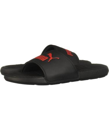PUMA Cool Cat Slide Sandal - Men's Size 10, Black & High Risk Red - Buy Online on GoSupps.com