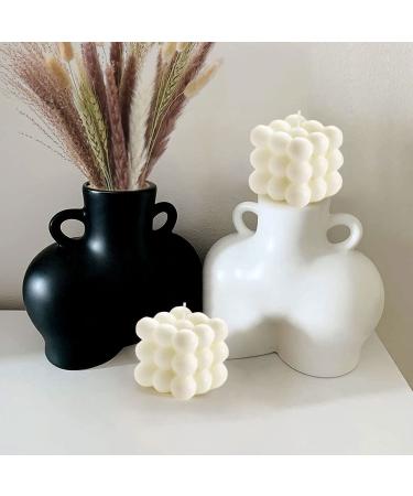 2PCS Vanilla Scented Bubble Cube Candles - Soy Wax, Aesthetic Design for Home Office Decor - Danish Pastel Trendy Room Accents - Buy Online on GoSupps.com