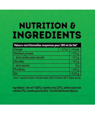 Lipton Green Tea Cold or Hot Infusion Spearmint & Peppermint Taste Freshness 100% Natural Origin Ingredients 20 Pyramid - Buy Online on GoSupps.com