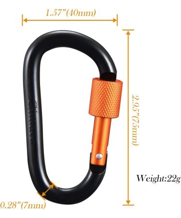 10 Pack Colorful Aluminum Carabiners with Screw Cap Gimars Key Riper Hooks for Camping Fishing Hiking & Traveling - Buy Online on GoSupps.com