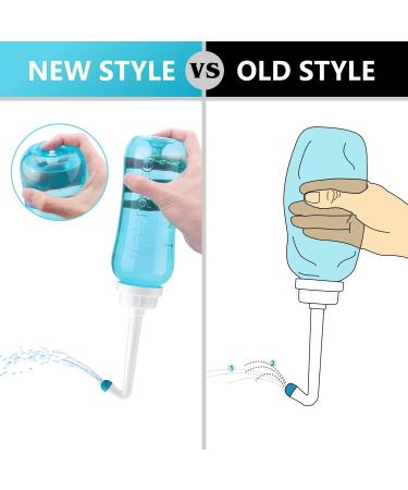 Peri Bottle 500ml: Portable Travel Bidet for Postpartum Care, Baby, Women, Bedridden Patients - Includes 2 Nozzles - Buy Online on GoSupps.com