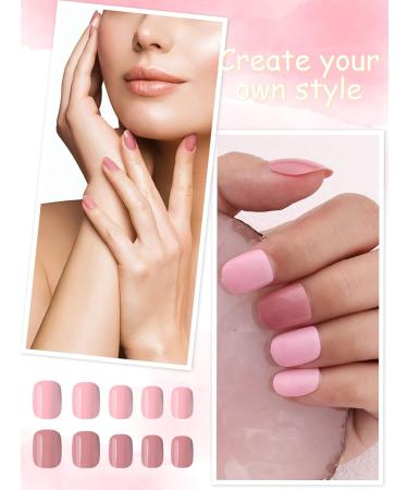 576 Count Colorful Short False Nails Round EBANKU | Full Cover Artificial Acrylic Tips for Women Girls | DIY Nail Art (24 Colors) - Buy Online on GoSupps.com