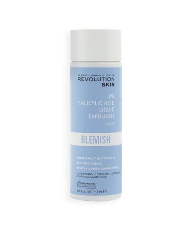 Revolution Skincare London 2% Salicylic Acid toner BHA Anti Blemish Liquid Exfoliant Facial Treatment to Reduce Pores Vegan and Cruelty-Free 200ml