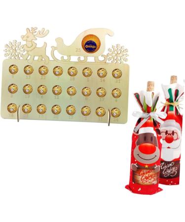 TOVINANNA 1pc Christmas DIY Advent Christmas for Kids Xmas Chocolate Rack Calendar Pull The Cart Wooden As Shown 40X13X30CM - Buy Online on GoSupps.com