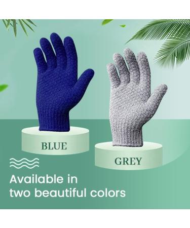 Exfoliating Gloves 02 Pairs for Shower Tan Remover SASPOLO Dead Skin Scrub Korean Body Exfoliator for Legs & Arms Hair Removal Grey & Blue - Buy Online on GoSupps.com