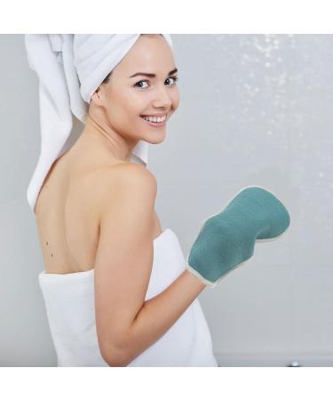 Housoutil Bath Towel Loofah Set - 3-Piece Back Scrubbing Strap & Bath Mitt - Mesh Ball & Gloves for Women & Men - Blue Green 60x9cm - Buy Online on GoSupps.com