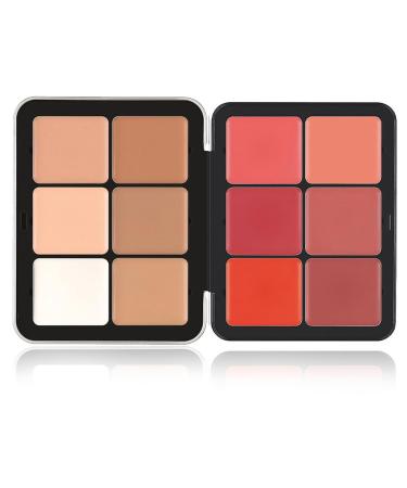 Carla Secret - Carla Secret Concealer Palette 12 Colors Carla Secret Makeup Carla Secret Cream Blush Palette Carla Secret Palette Long-Wearing Full Coverage Makeup for All Skin Types (01)