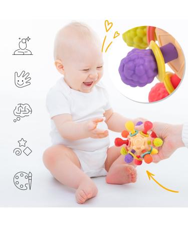 Buy MalPlay Sensory Flexible Teether Ball | Montessori Toy for Infants | Soft Silicone Teething & Fine Motor Skills Development - Buy Online on GoSupps.com