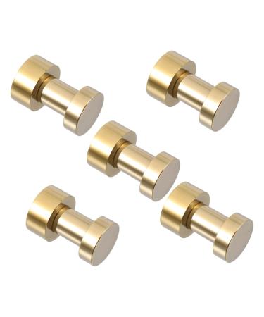 STOBAZA 5pcs Clothes Hook Wall Mounted Hooks Purse Hooks Bathroom Wall Hooks Convenient Hanger Bags Bathrobe 2.9X1.8CM Golden