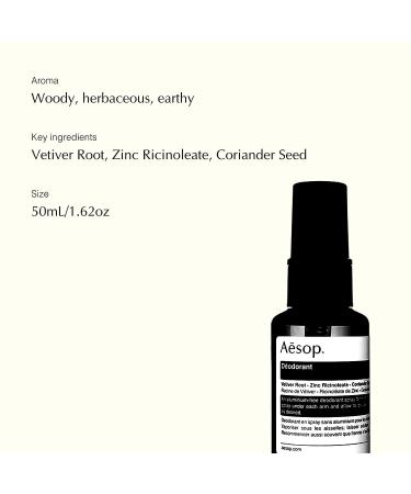 Aesop Deodorant 50mL/1.62oz - Paraben-Free, Cruelty-Free & Vegan - Buy Online on GoSupps.com