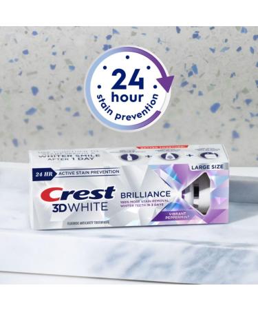 Crest 3D White Brilliance Vibrant Peppermint Teeth Whitening Toothpaste, 4.6 oz Pack of 3, Anticavity Fluoride Toothpaste, 100% More Surface Stain Removal, 24 Hour Active Stain Prevention 4.6 Ounce (Pack of 3) - Buy Online on GoSupps.com