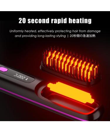 Portable Cordless Hair Straightener Brush with LED Display | Mini Ionic Straightener & Accessories for Travel - Buy Online on GoSupps.com