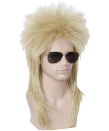 Linfairy 80s Rock Wigs Halloween Blonde Mullet Fancy Dress Wig Not Style