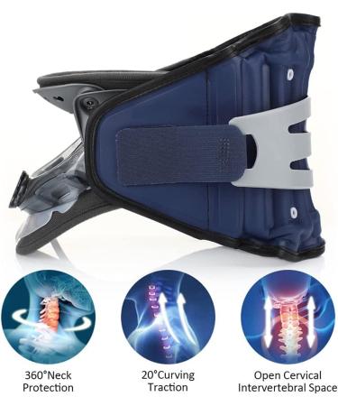 Samnuerly Adjustable Cervical Neck Tractor - Inflatable Neck Support for Pain Relief - Soft & Comfortable Neck Strap for Neck & Shoulder Pain - Buy Online on GoSupps.com