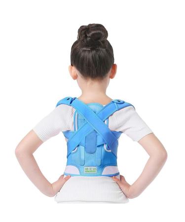 Children Kid Health Adjustable Magnetic Posture Corrector Back Pain Shoulder Support Pedic Corset Spine Support Brace Belt (Color : Blue Size : M) (Pink XL) (Blue M) Blue Medium