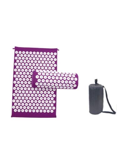 Nealpar Acupressmatte and pillow set acupuncture turmoil for back/neck/foot pain relief and muscle relaxation with travel bag (purple) lotus thorn
