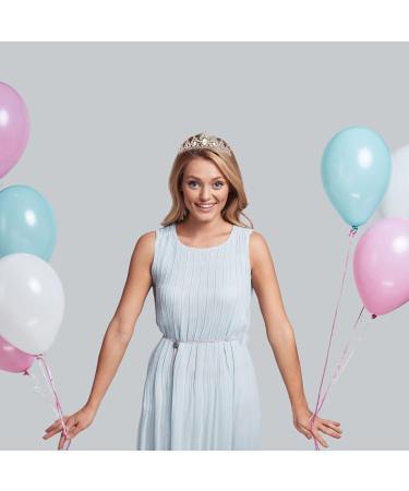 SuPoo Silver Tiara and Crown for Women - AB Crystal Headband for Queen, Wedding, Prom, Christmas - Shiny Princess Decoration - Buy Online on GoSupps.com
