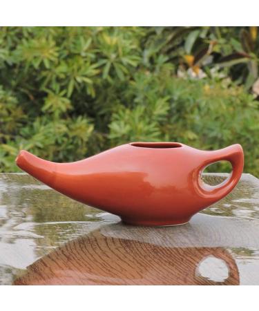 Ancient Impex Ceramic Neti Pot for Nasal Cleansing | Natural Sinus Relief with Neti Salt & Instructions | International Shipping Available - Buy Online on GoSupps.com