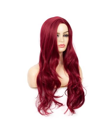 Baruisi Wine Red Long Wavy Wig for Women - Heat Resistant Synthetic Fiber Cosplay Wig - Buy Online on GoSupps.com