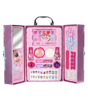 Cefoney children's make-up sets for girls princess beauty make-up for girls safe and non-toxic make-up gift portable cosmetic box for Christmas birthday presents