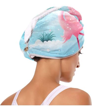 Pink Flamingo Hair Towel 2 Pack | Super Absorbent Quick Dry Turbans for Women & Girls - Buy Online on GoSupps.com