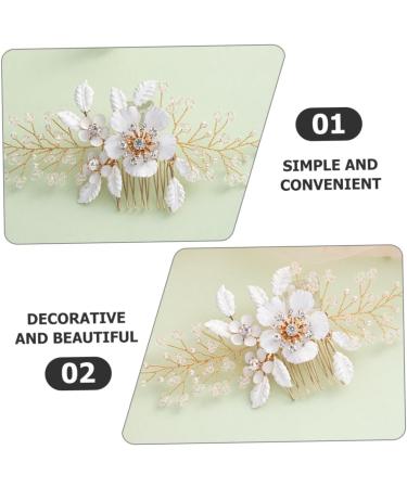 Housoutil Decor Tiara Hair Comb Bridal Hair Accessories Wedding Hair Accessories for Brides Bridal Hair Side Comb Bride Hair Accessories Flower Hair Side Comb Headgear White Metal - Buy Online on GoSupps.com
