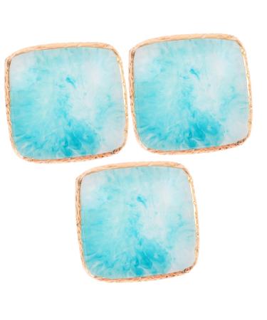 NOLITOY 3 Pcs Nail Color Pallet Resin Material Nail Art Tools Natural Drawing Color Nail Polish Nail Makeup Nail Tools Resin Square Nail Display Plate Gel Color Plate Palette Painted 9X9cmx3pcs Bluex3pcs