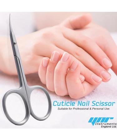 YNR Professional Stainless Steel Cuticle Nail Scissors for Manicure Pedicure - Curved Blade Beauty Scissors for Eyebrows, Nose Hair, Thick Toenails - Men and Women Grooming Tool - Buy Online on GoSupps.com