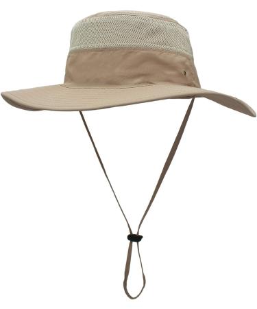 Home Prefer Men's UPF 50+ Wide Brim Sun Hat in Milk Khaki | Windproof Fishing Hat - Buy Online on GoSupps.com