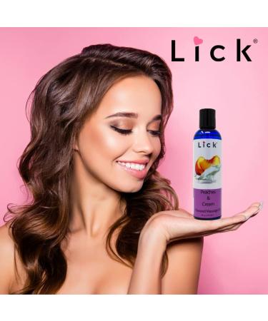 Peaches and Cream Massage Oil | Vegan Edible Body Oil with Vitamin E & Sweet Almond Oil | Relaxing Non-Sticky Full Body Massage for Men & Women - 4 oz - Buy Online on GoSupps.com