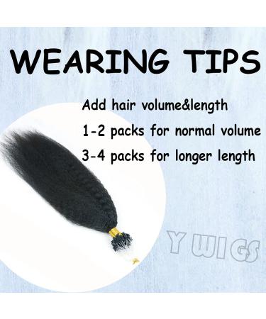 Kinky Straight Microlink Hair Extensions - 10inch Remy Human Hair, 60g Per Pack, Natural Color - Microbead Hair Extensions - Buy Online on GoSupps.com