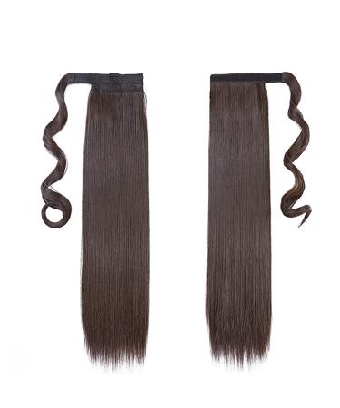 Ponytail Clip-in Braid Extension Hairpiece - 55cm Dark Brown Realistic Hair Extensions - Buy Online on GoSupps.com