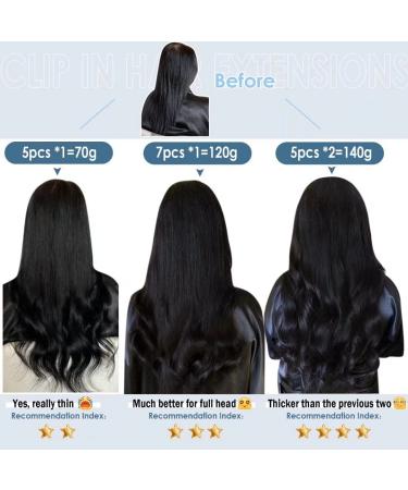 LAAVOO Real Hair Clip-In Extensions - Brown Balayage 30cm 70g Remy Human Hair 5pcs - Best Quality for Instant Length & Volume - Buy Online on GoSupps.com