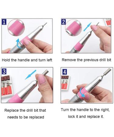 Acrylic Nail Drill Set Bits Manicure Pedicure Kit with Updated Heat Resistant Handpiece Nail Buffer Manicure Pedicure Polishing Tools Red - Buy Online on GoSupps.com