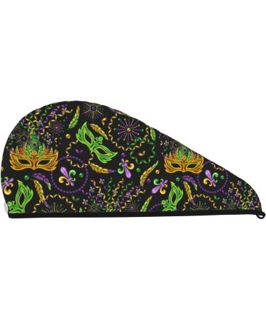 Carnival Mardi Gras Microfiber Hair Towel | Soft Super Absorbent Quick Dry Wrap for Long Curly & Thick Hair - Coral Velvet for Women - Buy Online on GoSupps.com