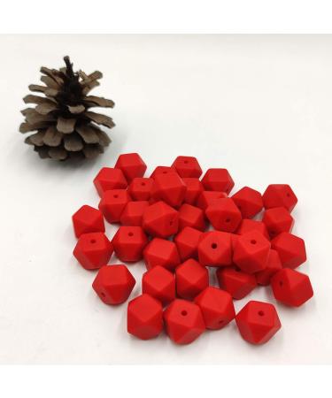 30pcs Scarlet Red 14mm Hexagon Silicone Beads for Mom Jewelry Making - Buy Online on GoSupps.com
